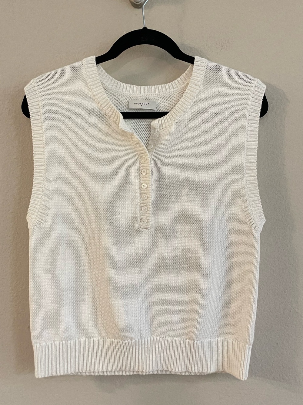 NUDE LUCY Marie Sleeveless Henley Knit Top Size Small - Picture 3 of 7